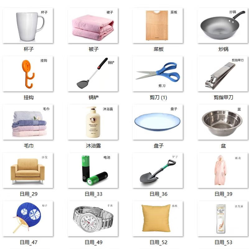 日常用品認知卡片 助力自閉癥寶寶語言發育的60張早教指南